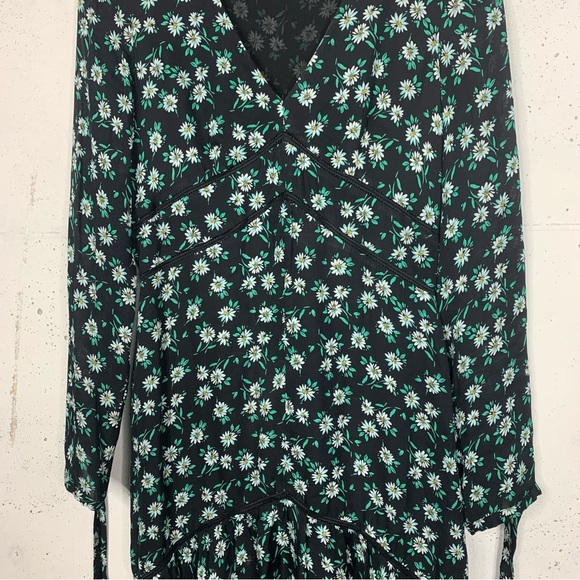 Intermix Long Midi Silk Deep VNeck Floral Dress Size 6 - Picture 3 of 15